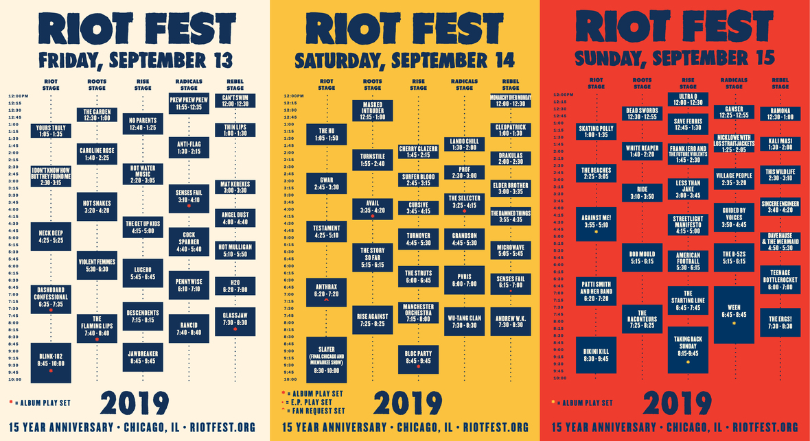 RIOT FEST ANNOUNCES DAILY SET TIMES ALONGSIDE SCHEDULEWRAPPED BEER