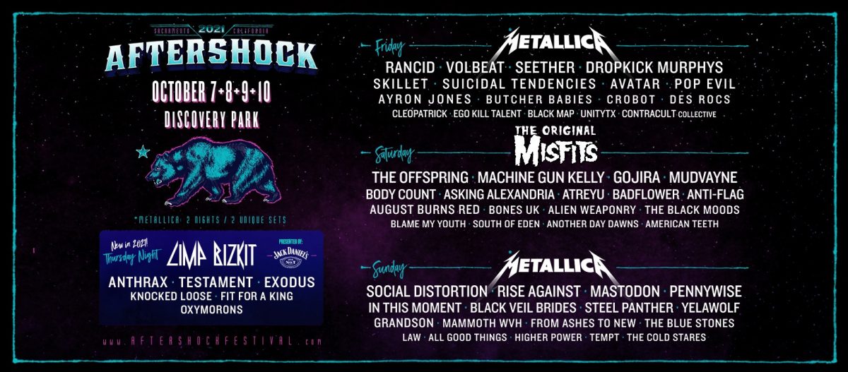 Updated Lineup for Aftershock 2021 October 710th Music Existence