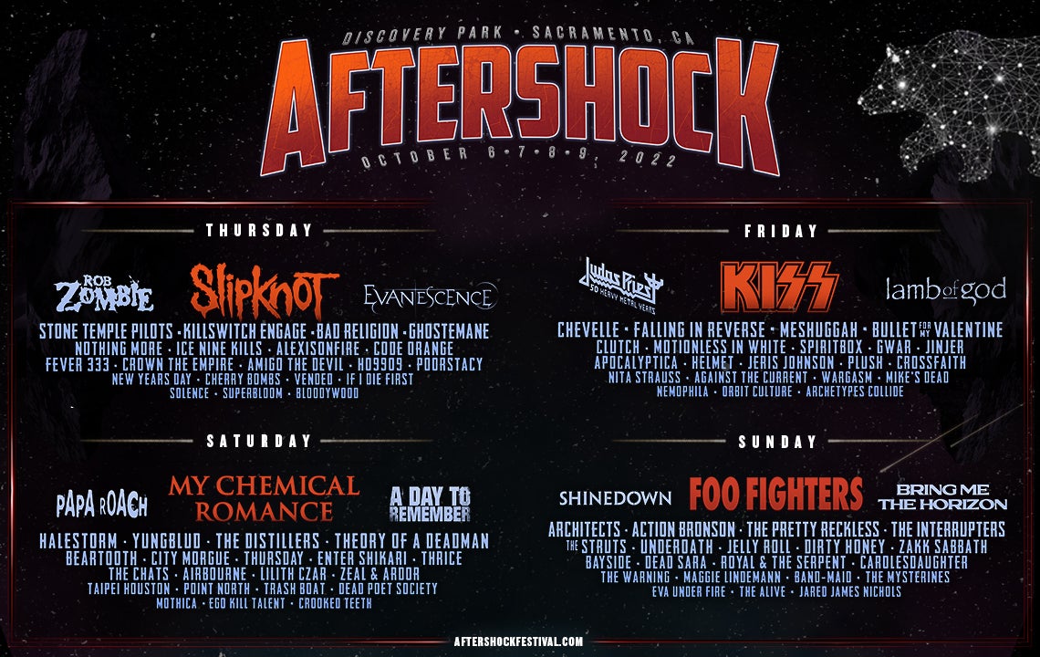 Aftershock 2022 Schedule Aftershock 2022 West Coast's Biggest Rock Festival Returns October 6-9 Four  Full Days Of Nonstop Music And Entertainment – Music Existence